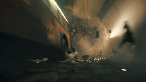 City Bus Crashes Giant Worm Burst