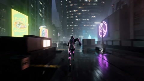 Cyberpunk Parkour City Chase