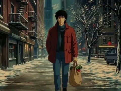 Man Walking in 1980s NYC Street