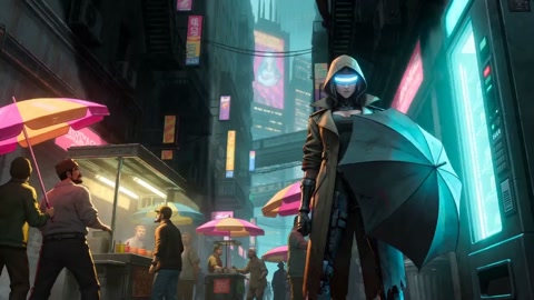 Female Cyborg vs Scrap-Spider Cyberpunk Alley