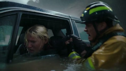 Rescue Worker Flooded Village Landslide